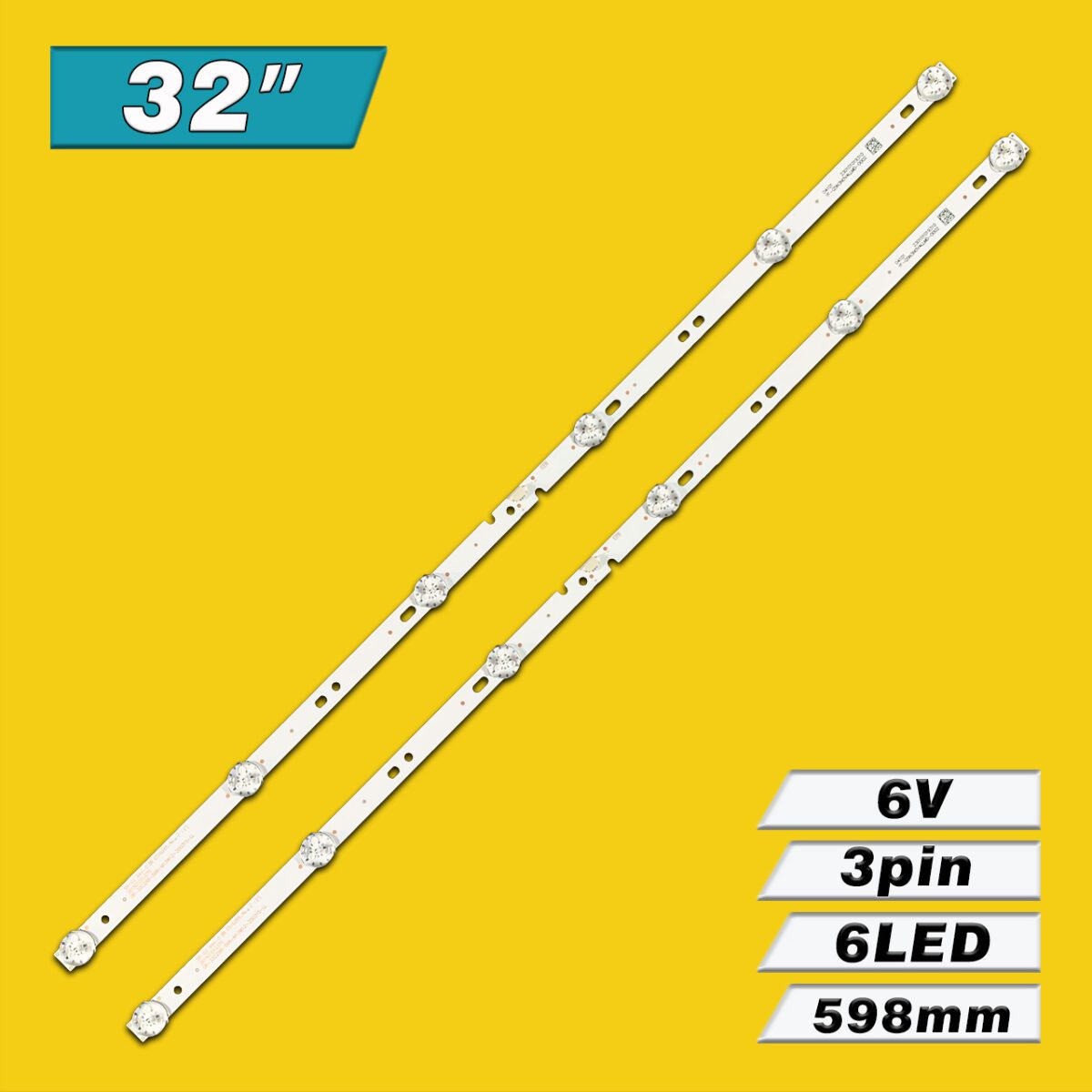 06-32C2X6-598-M13W12-200315-LL 261501010370 (6LED 598mm 6V) – LED подсветка TV 32″ (комплект) – Фото №3