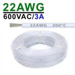 Силиконовый провод 22AWG 0.3mm² 1м, луженая медь, термостойкий, одножильный многопроволочный (белый) – Фото №2