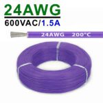 Силиконовый провод 24AWG 0.2mm² 1м, луженая медь, термостойкий, одножильный многопроволочный (фиолетовый) – Фото №2