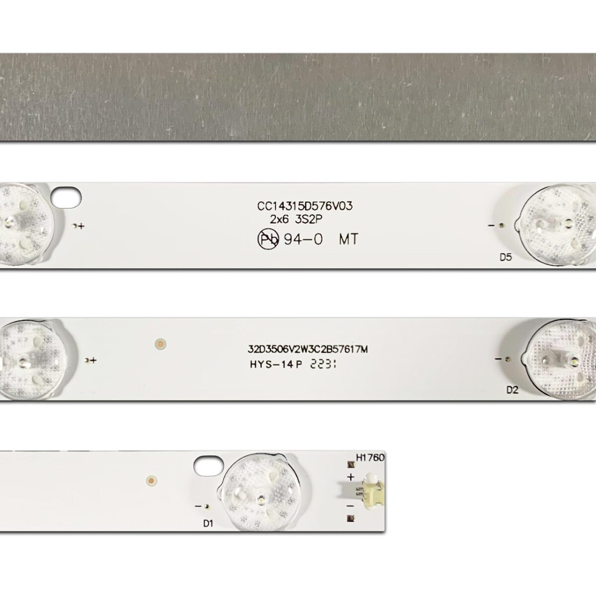 CC14315D576V03 2X6 3S2P (6LED 576mm 6V, DLED31.5DGJY 2X6 0004, JH-32LB-3030-2X6-JY) – LED подсветка TV 32″ (комплект) – Фото №2