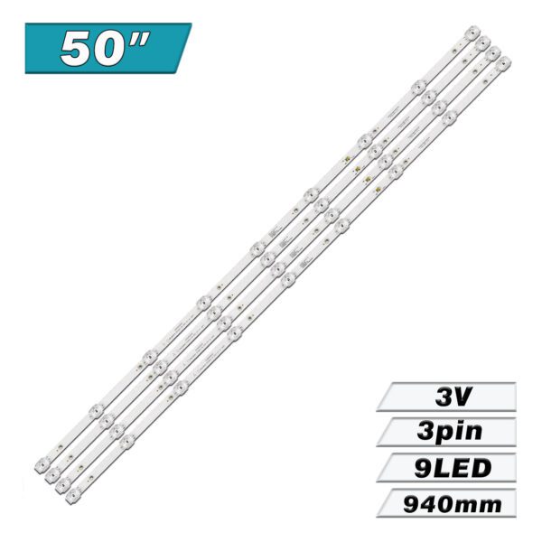 JL.D50091330-140ES-M_V01 (9LED 940mm 3V, 0D50D09-ZC23AG-03, XMNJ50D09-ZC26AG-02 303XM500032) – LED подсветка TV 50″ (комплект) – Фото №1