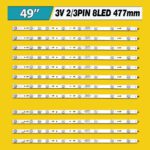 LED49D08A-ZC14AG-02 PN:30349008204 + LED49D08B-ZC14AG-02 PN:30349008205 (8LED 477mm 3V, Kivi 49U720SU) – LED подсветка TV Kivi 49″ (комплект) – Фото №3