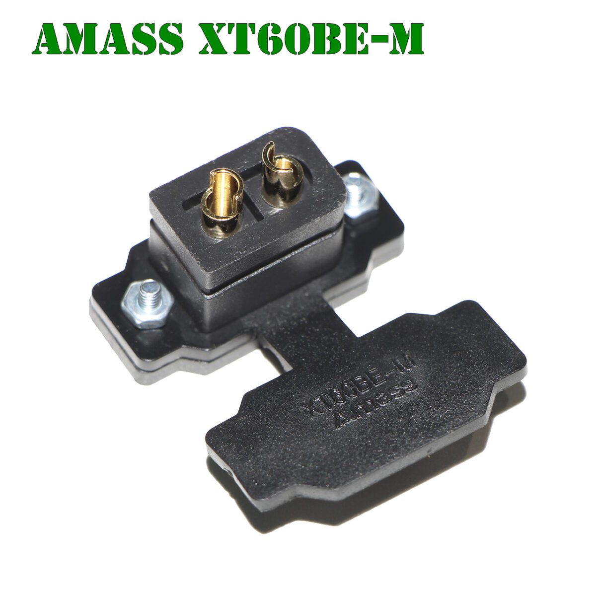Amass XT60BE-M 35/60A Black (Оригинал) + заглушка – Разъем-розетка врезная (папа/male) – Фото №2