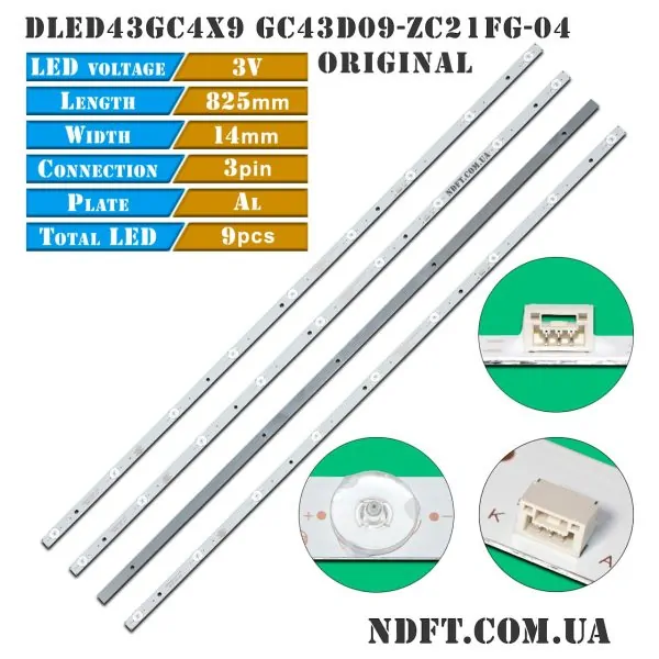 LED подсветка DLED43GC4X9 GC43D09-ZC21FG-04 original 01