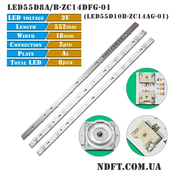 LED подсветка LED55D8A-LED55D8B-ZC14DFG-01 LED55D10A-LED55D10B-ZC14AG-01 01