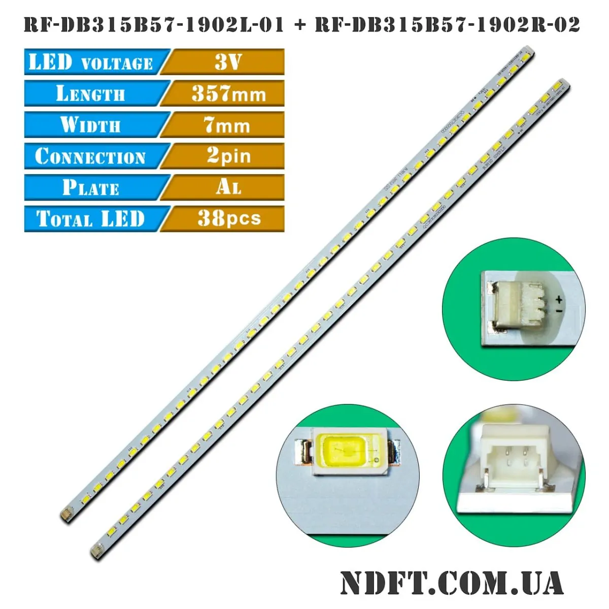 LED подсветка RF-DB315B57-1902L-01 RF-DB315B57-1902R-02 01