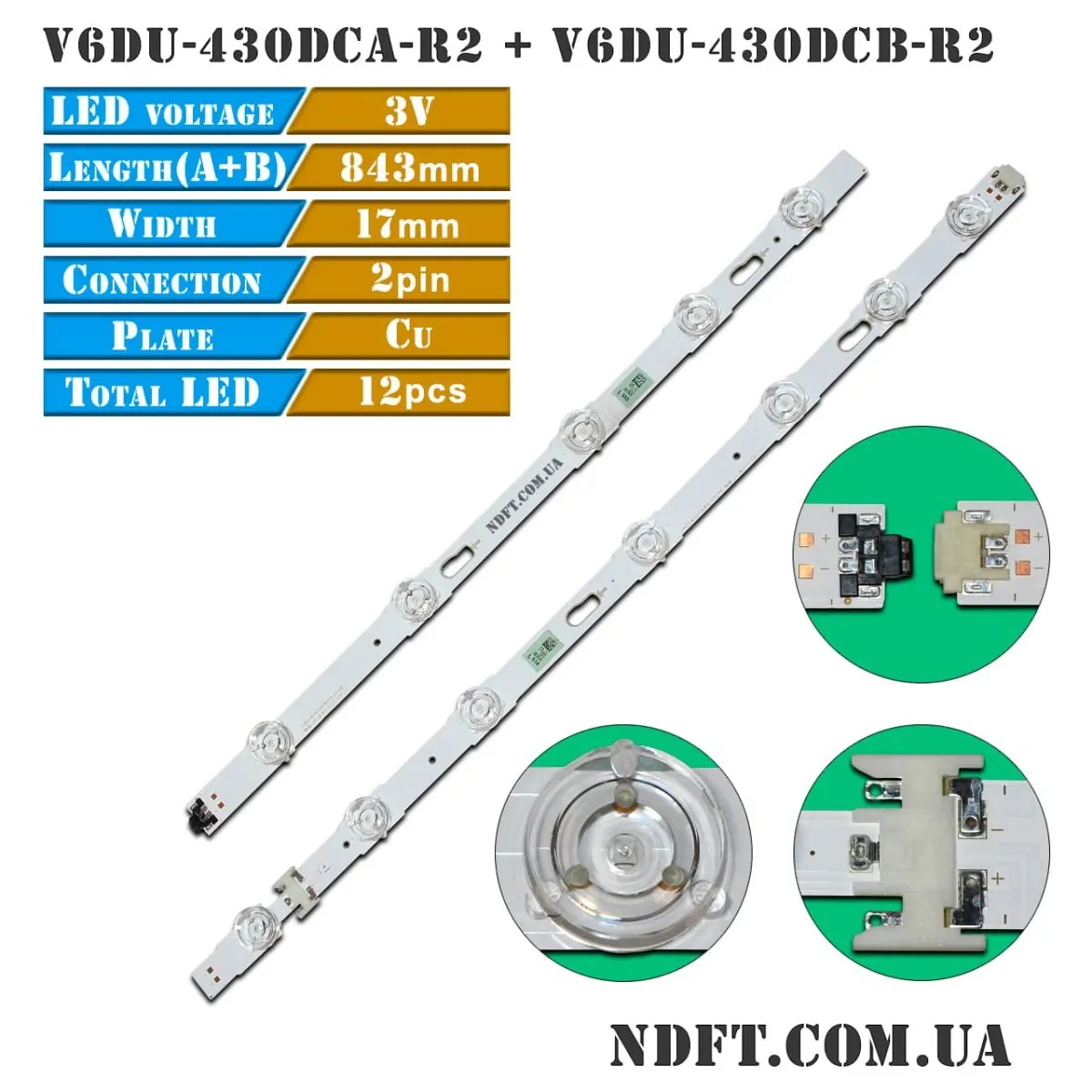 LED подсветка V6DU-430DCA-R2 V6DU-430DCB-R2 01