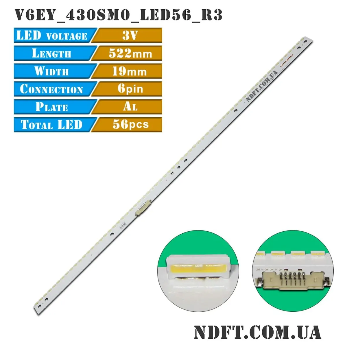 LED-подсветка V6EY_430SM0_LED56_R3 BN96-39506A LM41-00299A 01