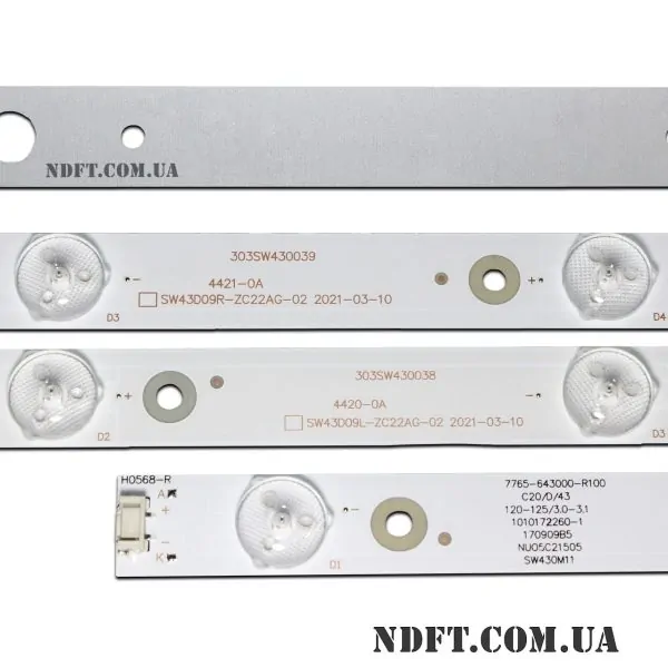 LED подсветка SW43D09L-ZC22AG-02 SW43D09R-ZC22AG-02 02