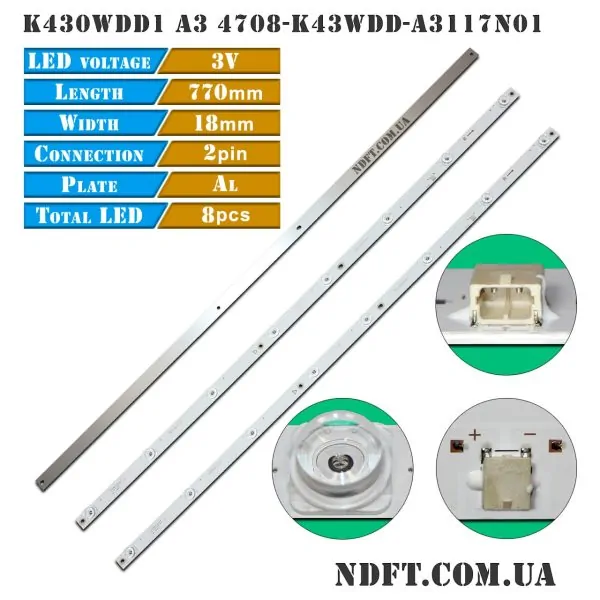 LED подсветка K430WDD1 4708-K43WDD-A3117N01 01