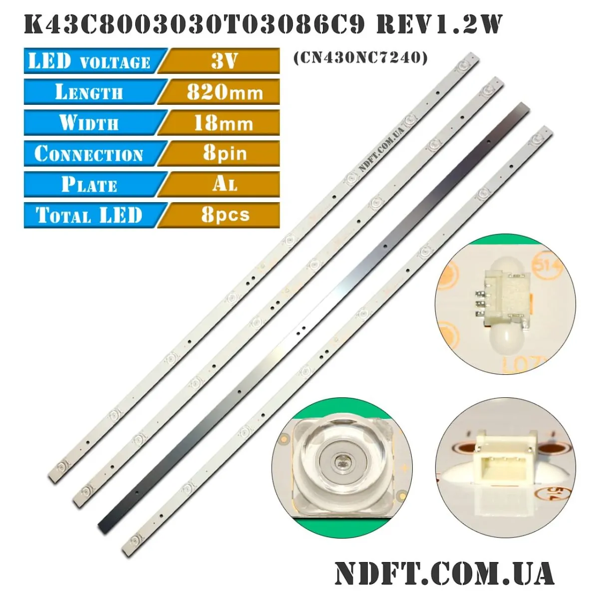 LED подсветка K43C8003030T03086C9-Rev1.2W CN430NC7240 01