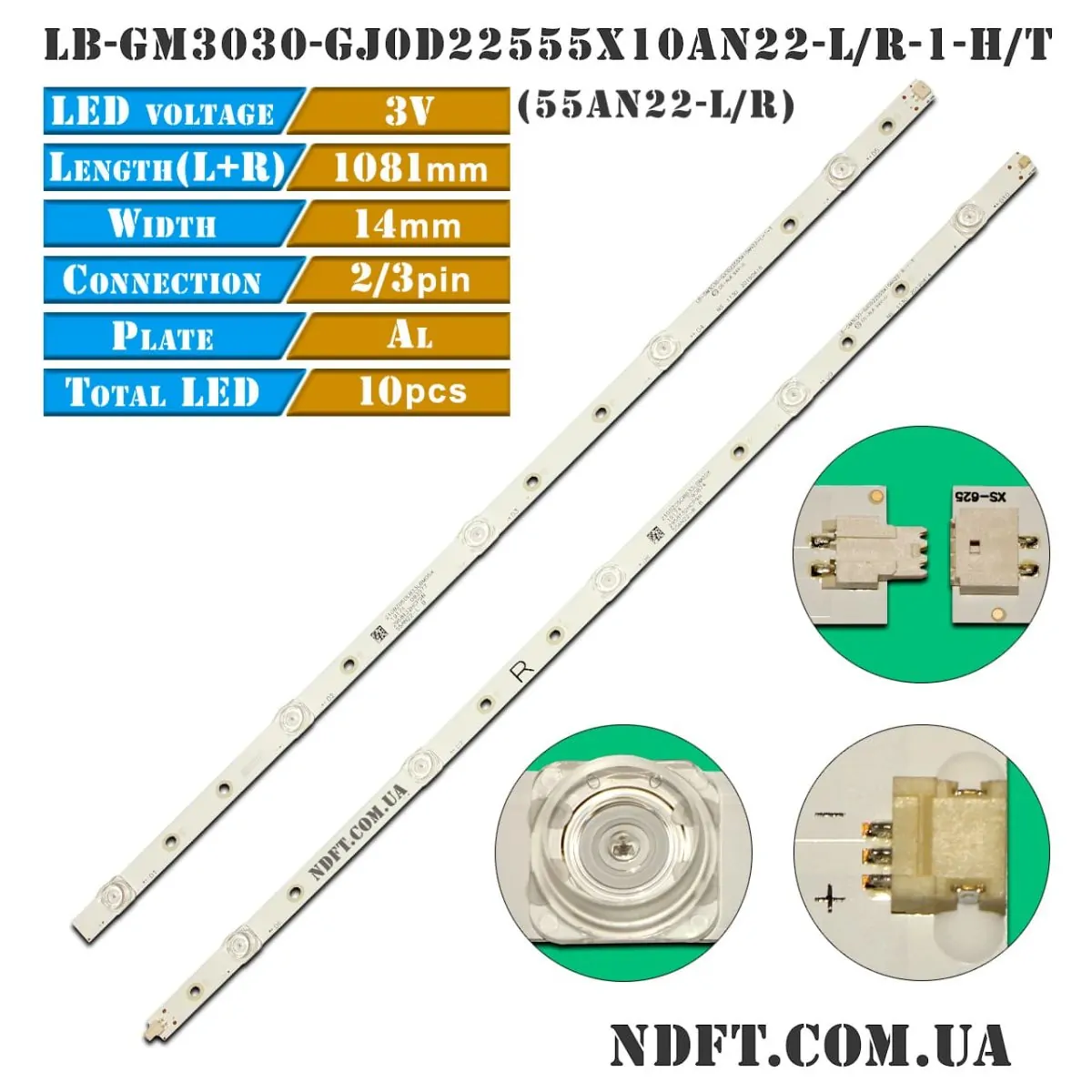 LED подсветка LB-GM3030-GJ0D22555X10AN22 55AN22-L/R 01