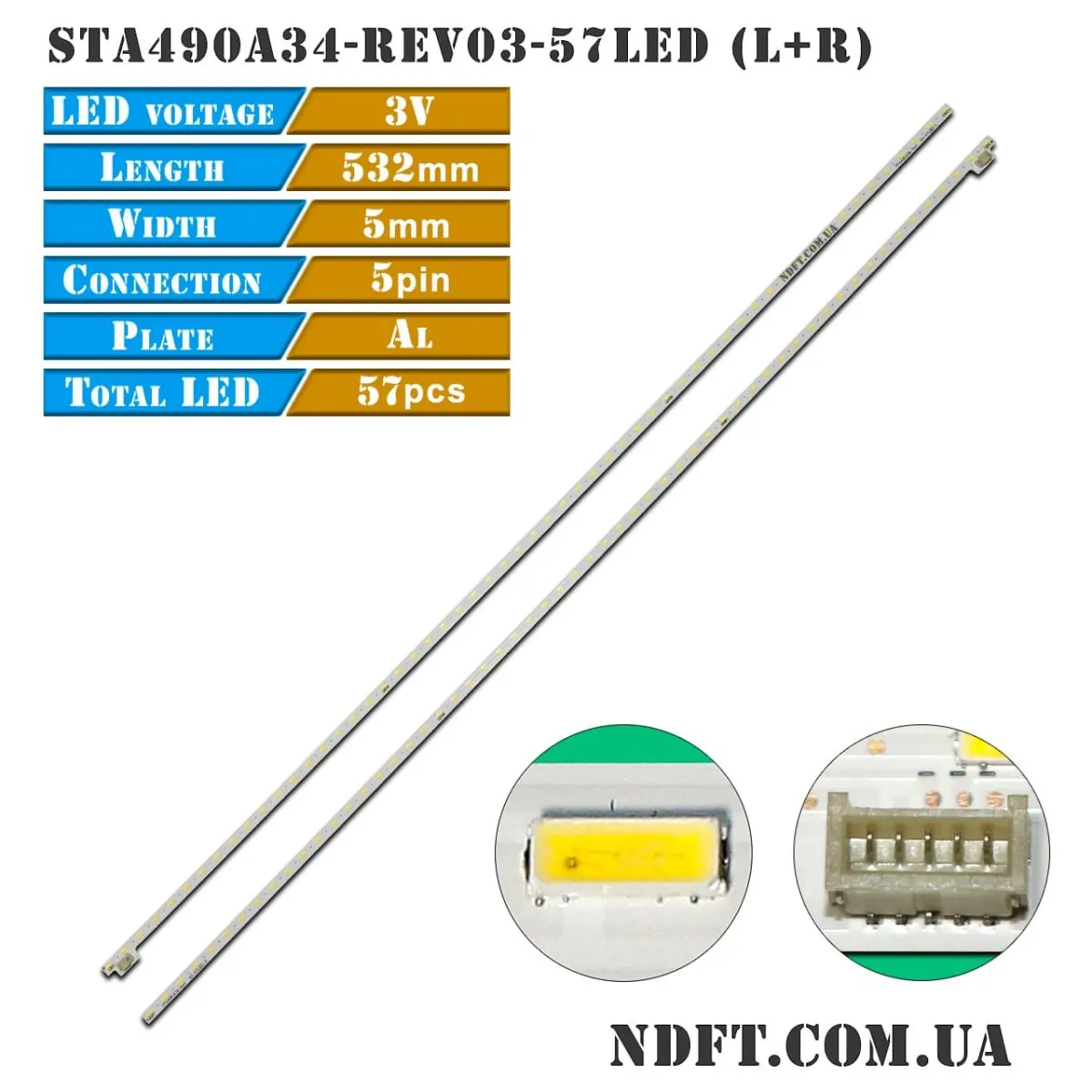 LED подсветка STA490A34-Rev03-57LED 73.49S02.D00-2-DX1 01