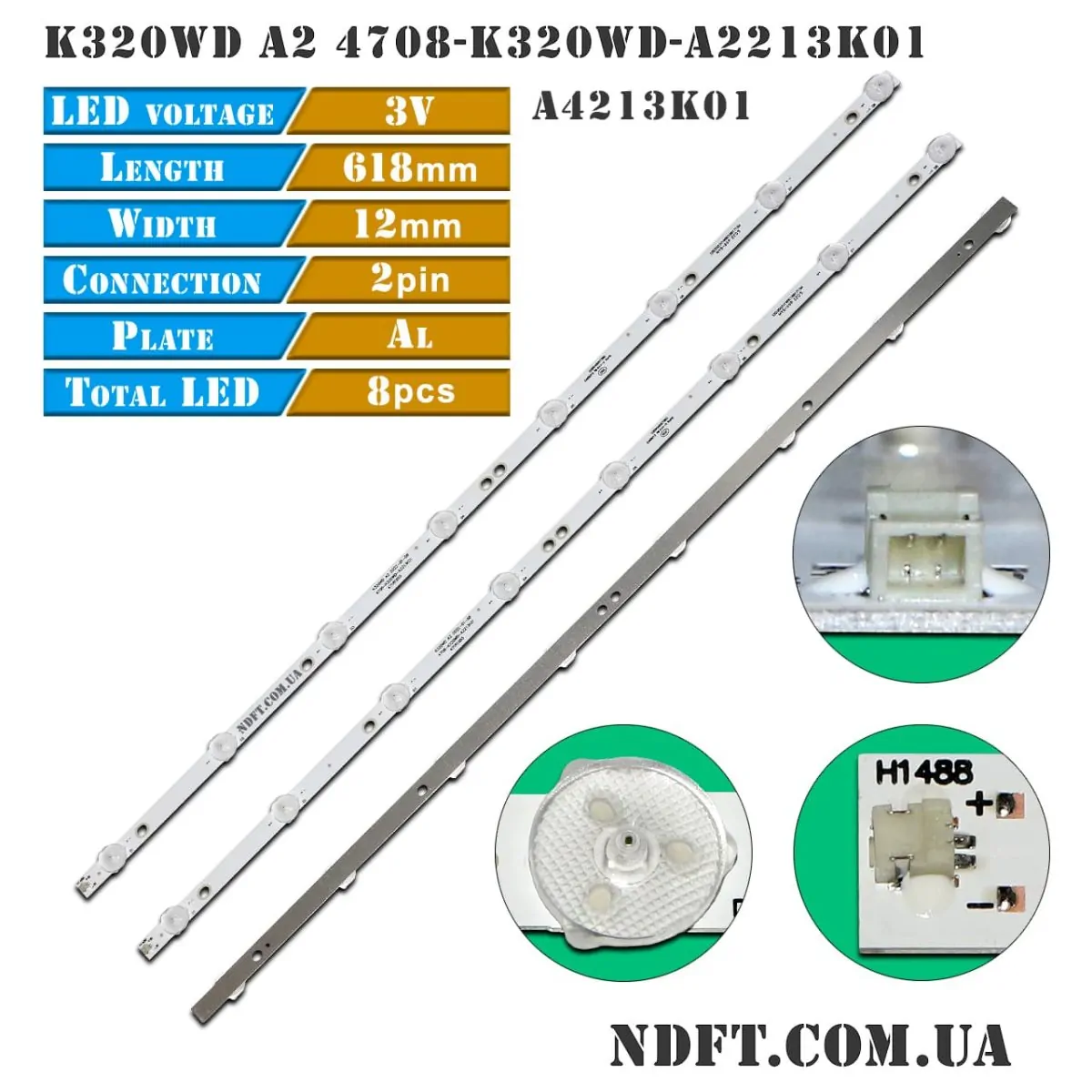 LED підсвітка K320WD 4708-K320WD-A2213K01/A4213K01 01