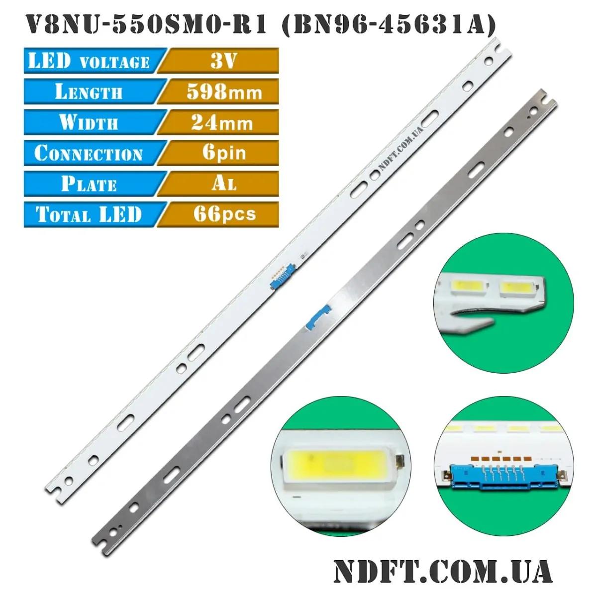 LED подсветка V8NU-550SM0-R1 BN96-45631A 01