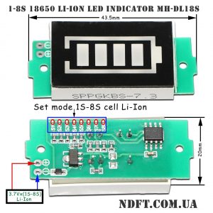 LED индикатор заряда Li-ion 1S-8S MH-DL18S 01