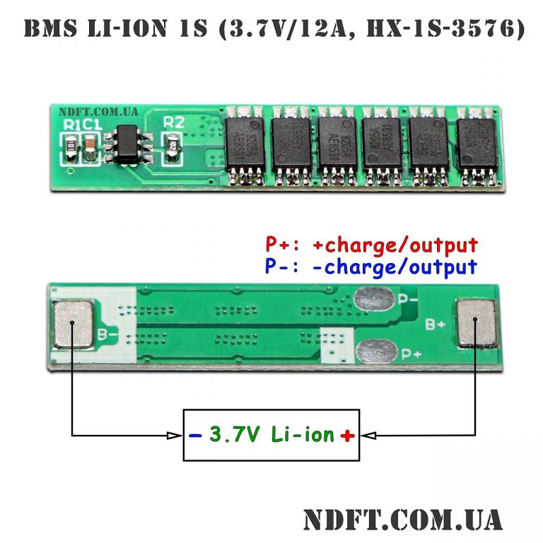 BMS 1S 3.7V/12A Li-Ion HX-1S-3576 01