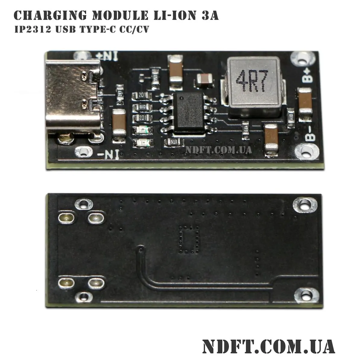 Модуль зарядки Li-ion IP2312 USB-C 02