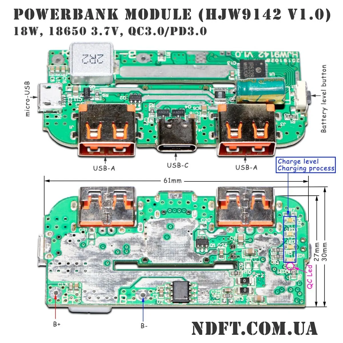 Модуль повербанка HJW9142 V1.0 01