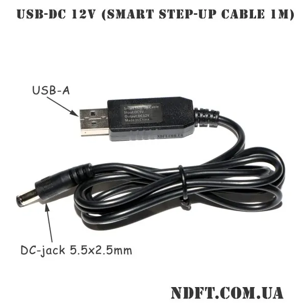 USB-DC 12V кабель питая от USB 01