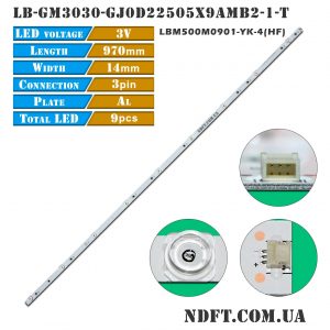 LED подсветка LB-GM3030-GJ0D22505X9AMB2-1-T LBM500M0901-YK-4(HF) 01