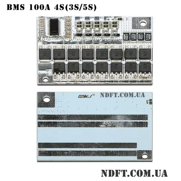 Модуль защиты BMS 4S (3S, 5S) 100А LiFePO4 3.2V с балансировкой 02