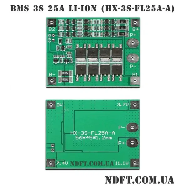 BMS 3S 25А балансир HX-3S-FL25A-А 02