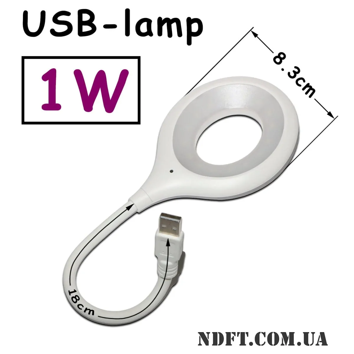 Портативная USB-лампа 1 Вт кольцевая 01