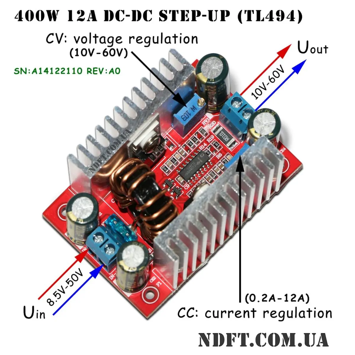 Повышающий DC-DC 400W 12A CC/CV TL494 SN