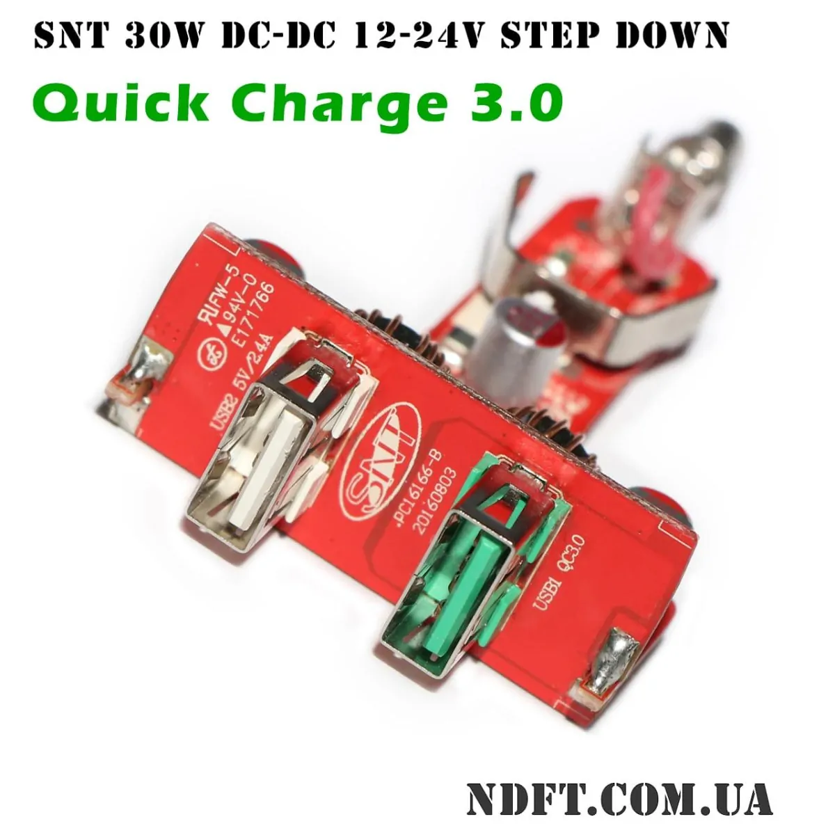 SNT понижающий DC-DC 12-24V 30W USB Quick charge 3.0 PC16166-A PC16166-B 01