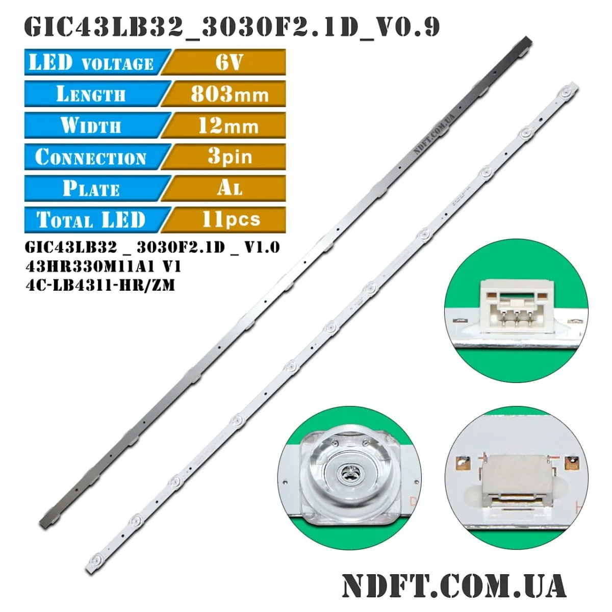 Led подсветка GIC43LB32-3030F2.1D-V0.9 43HR330M11A1 01