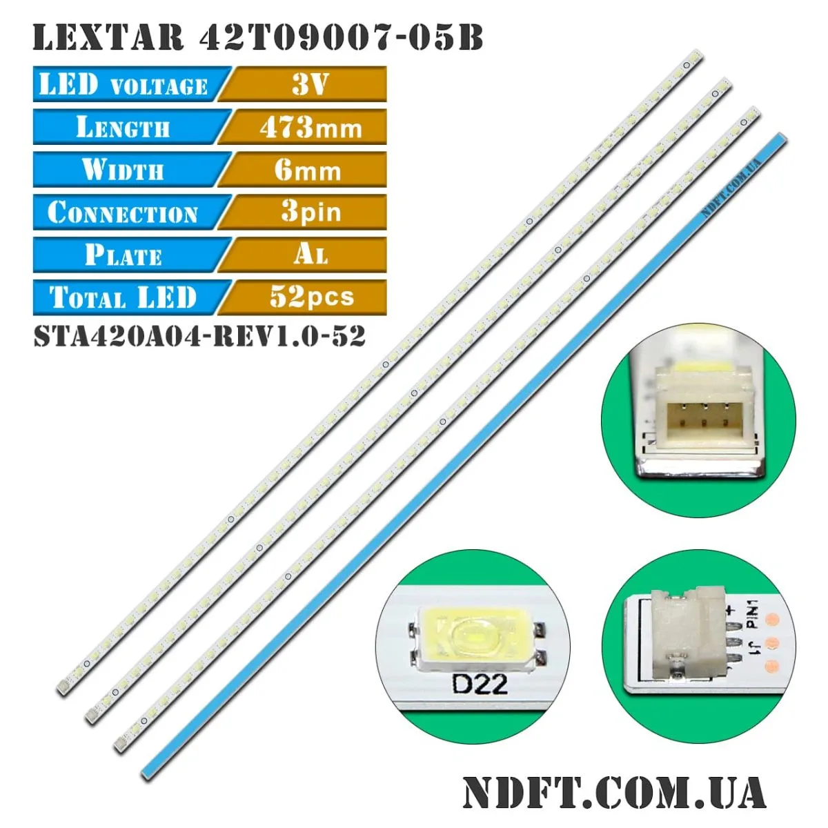 Lextar 42T09007-05B T420HW07V0 STA420A04_REV1.0_52 01