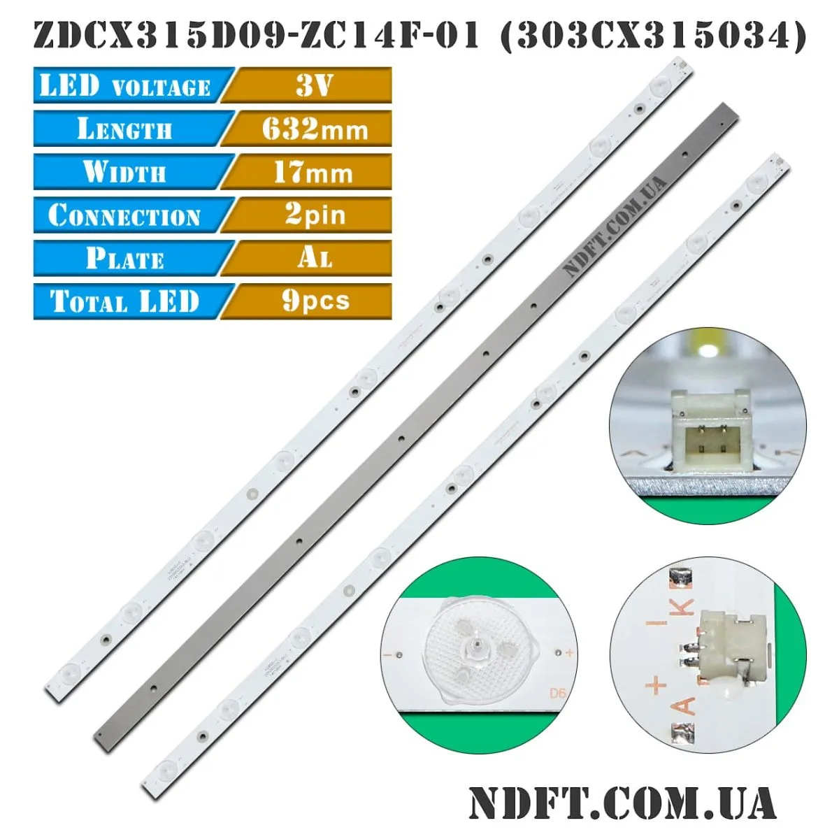 LED подсветка ZDCX315D09-ZC14F-01 303CX315034 01