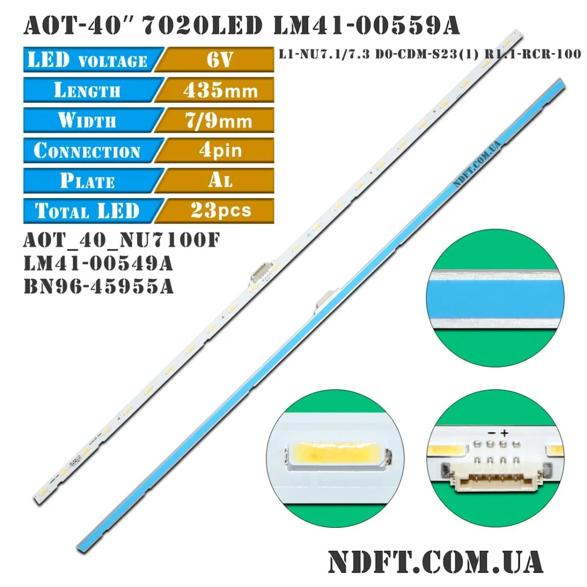 AOT-40-NU7100F BN96-45955A LM41-00549A (7020LED L1-NU7.1/7.3) 01