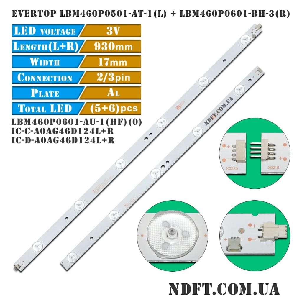 Evertop Led Driver EVERTOP LBM460P0501-AT-1(L) + LBM460P0601-BH-3(R) (LBM460P0601-AU-1(HF ...