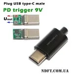 Штекер USB type-C з PD тригером 9V 45W + пластиковий корпус (DY038-2 на HUSB238) 02