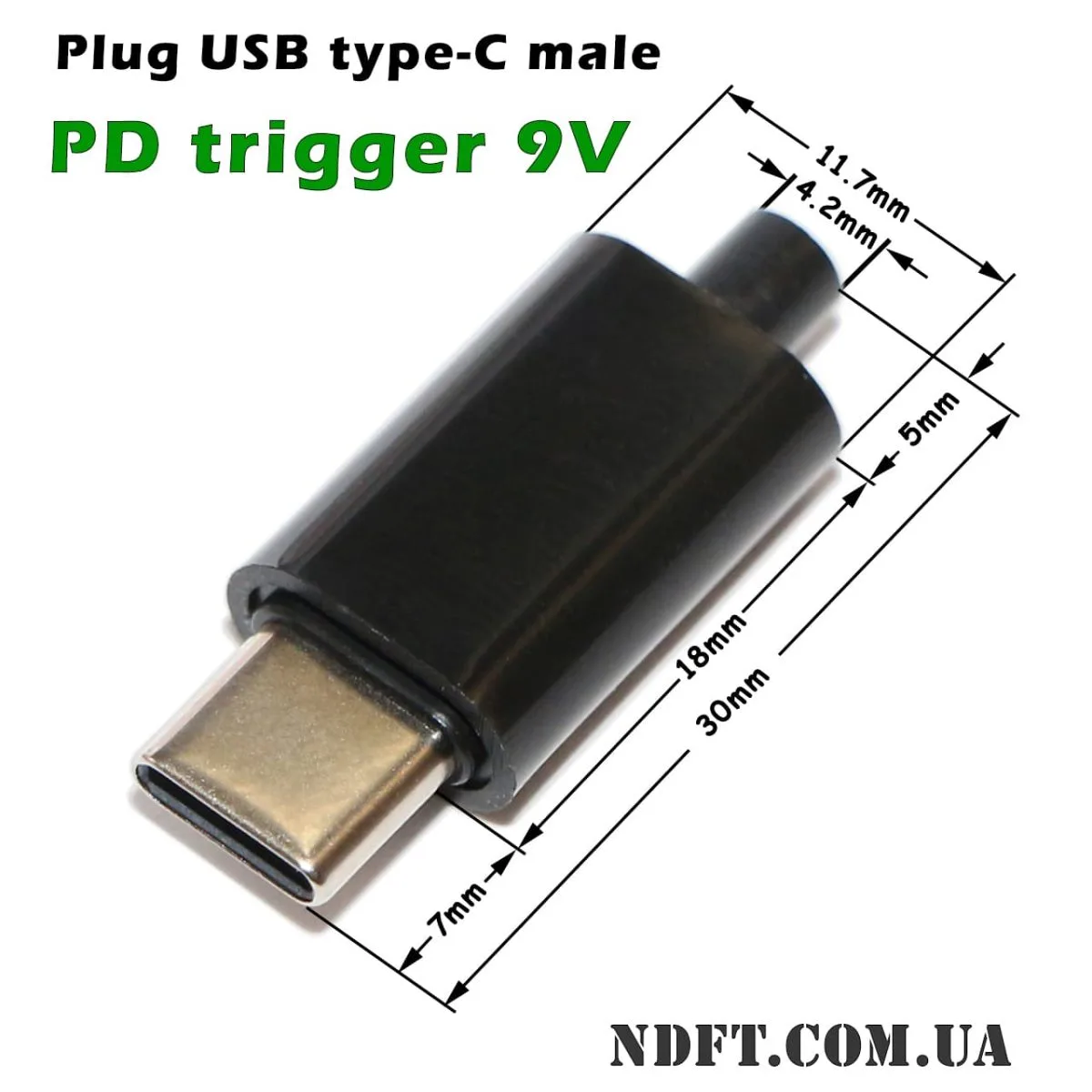 Штекер USB type-C з PD тригером 9V 45W + пластиковий корпус (DY038-2 на HUSB238) 03