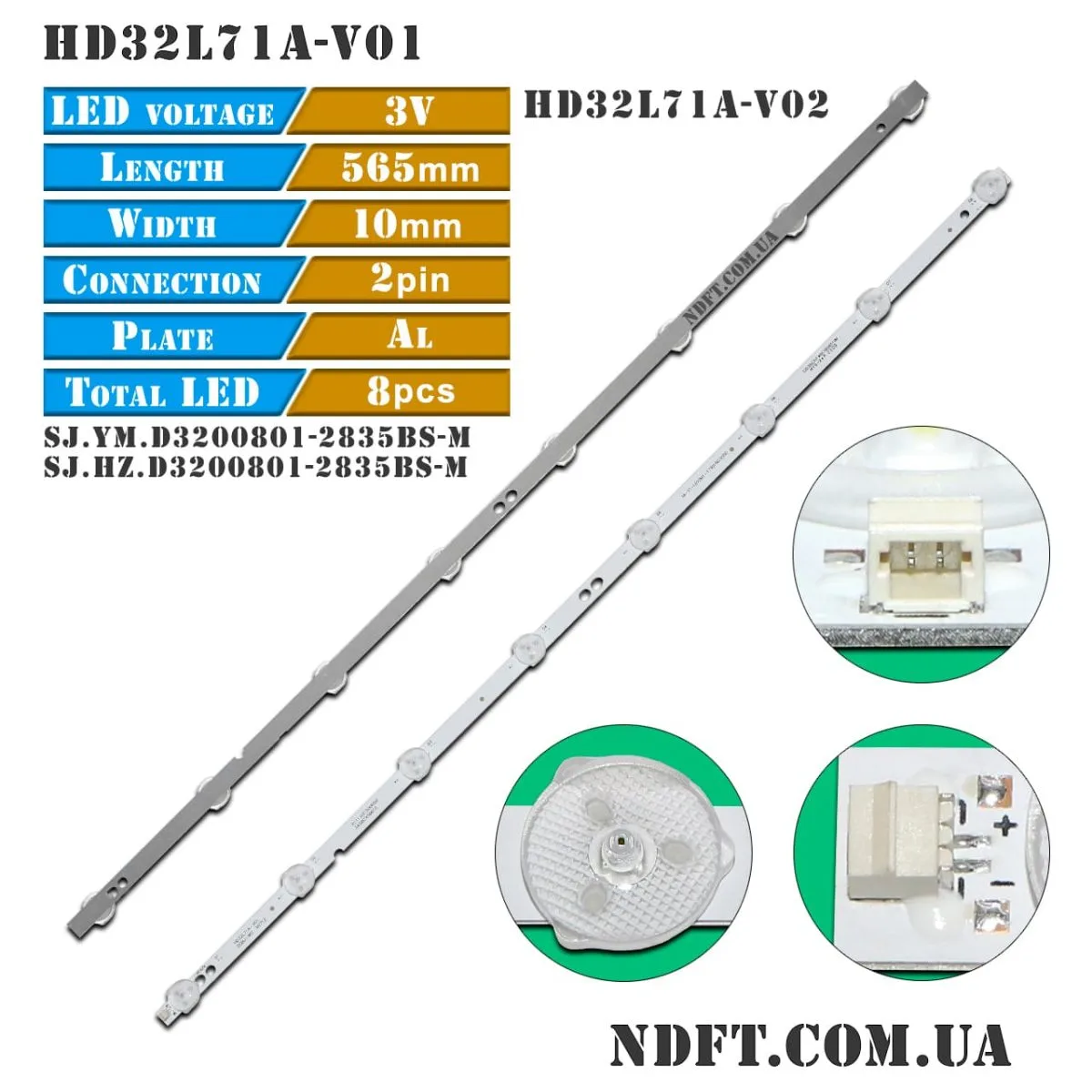 LED подсветка HD32L71A-V01 SJ.HZ.D3200801-2835BS-M 01