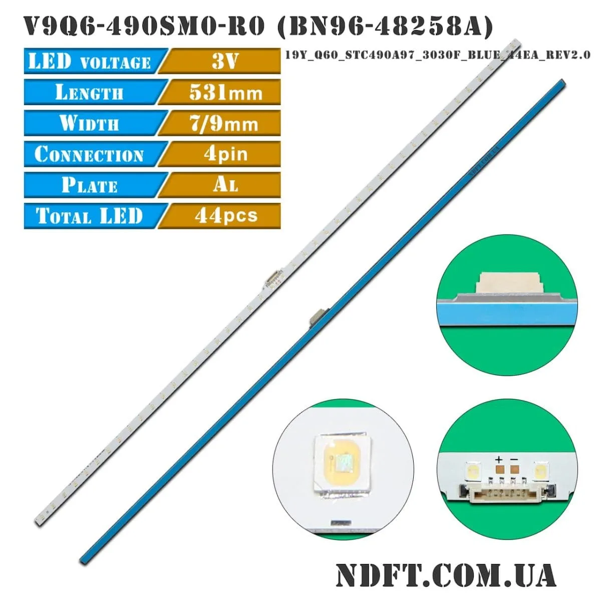 LED V9Q6-490SM0-R0 (BN96-48258A, 19Y_Q60_STC490A97_3030F) 01