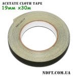 Скотч тканевый ацетатный 30m (19×0.2mm) черный (Acetate Cloth Tape) 01