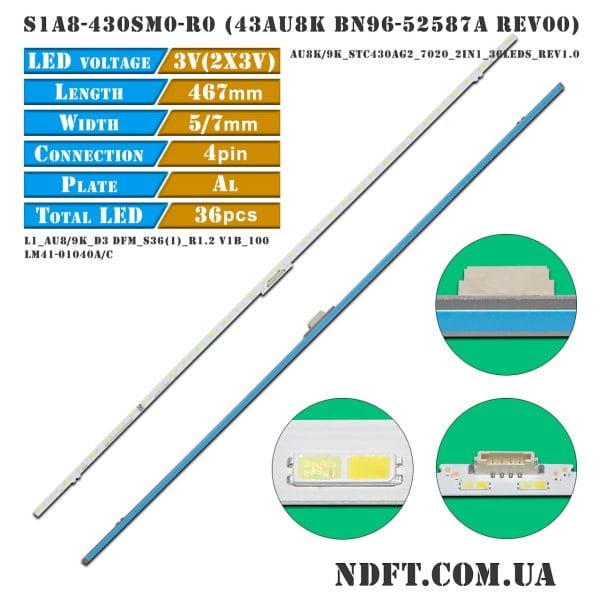 S1A8-430SM0-R0 (43AU8K BN96-52587A REV00, LM41-01040A, AU8K/9K-STC430AG2-7020-2IN1-36LEDs-REV1.0, L1_AU8/9K_D3 DFM_S36(1)_R1.2) 01