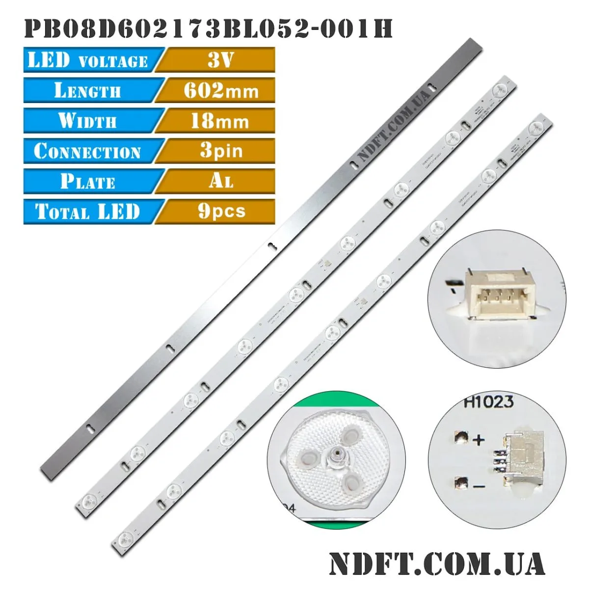 PB08D602173BL052-001H 320E01301401 32D3503V1W9C1B60218M (3V 9LED 602mm) 01