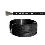 Силиконовый кабель 1m 11AWG термостойкий многожильный (чёрный) 02