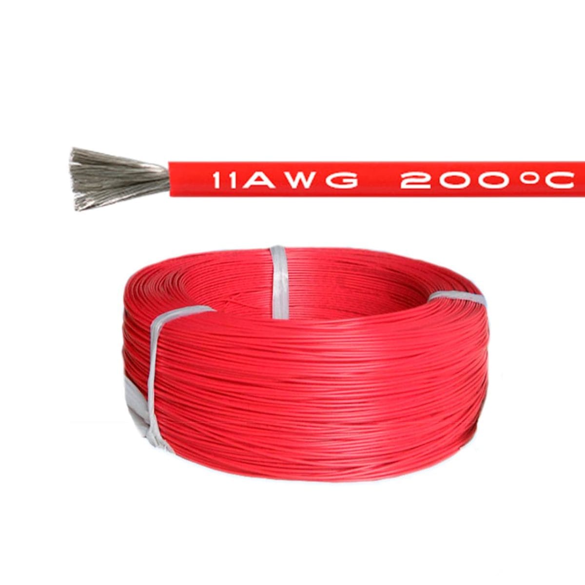 Силиконовый кабель 1m 11AWG термостойкий многожильный (красный) 02