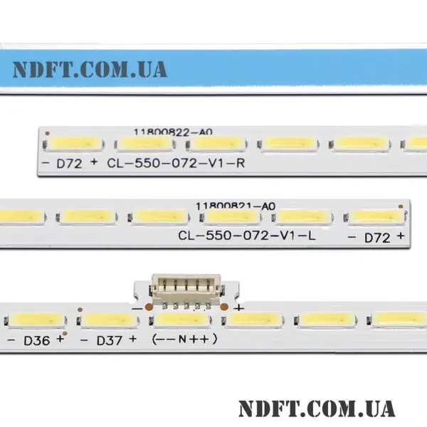 CL-550-072-V1-L + CL-550-072-V1-R (72LED 3V 604mm, 11800821-A0 + 11800822-A0, NS-GJ550A922-Y, NS-GJ55OA922-Y) – Комплект LED підсвітки TV Philips 55" – Фото №2