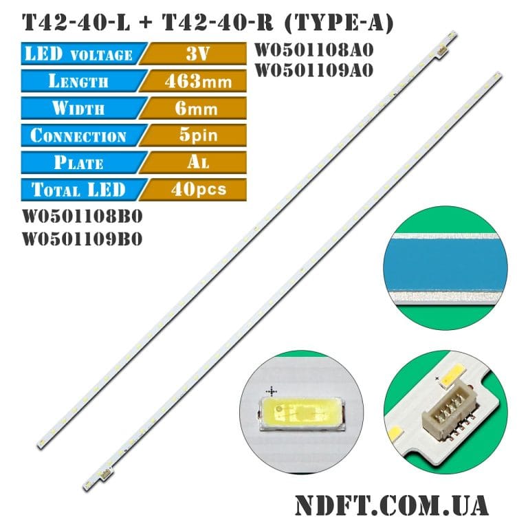 T42-40-L + T42-40-R 5pin/Type-A (W0501108B0, W0501109B0, 74.42T35.001, KL-42W670A) 01