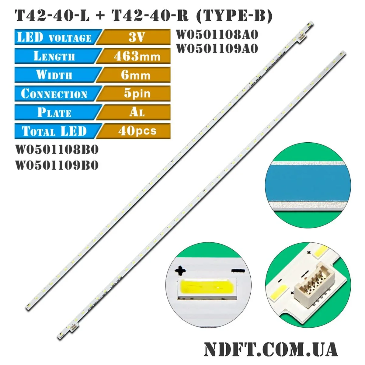 T42-40-L + T42-40-R 5pin/Type-B (W0501108B0, W0501109B0, 74.42T35.001, KL-42W670A) 01