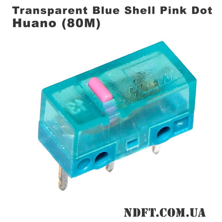 Микропереключатель для мышки Huano TBSPD («Transparent Blue Shell Pink Dot») 00