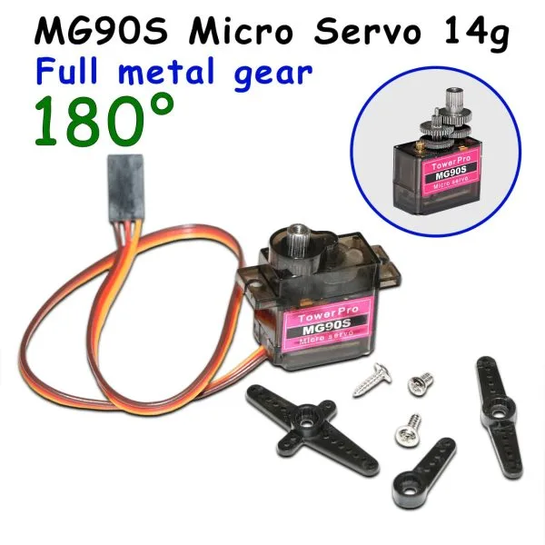 MG90S Micro Servo 14g Tower Pro – Сервопривод 180° (Full metal gear) 02