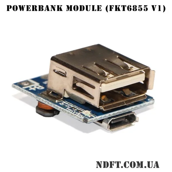 Модуль для складання повербанку 5V/0.8A FKT6855 V1 micro-USB/USB-A на SM5401 (HT4928S, 134N3P) 00